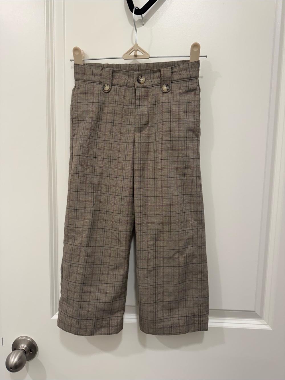 Janie and Jack Brown Plaid Wide-Leg Pants